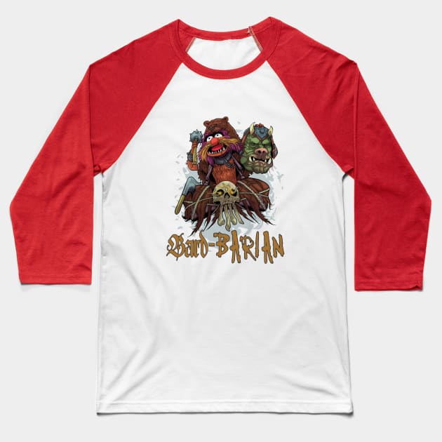 Animal The Bardbarian Baseball T-Shirt by JohnLattaArt